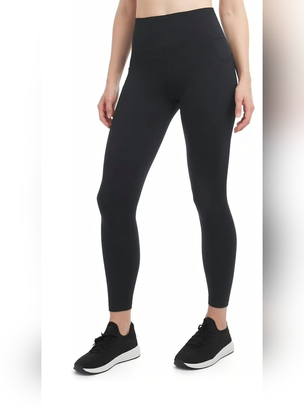 Danskin Satin Stretch 7/8 Legging In Black Salt